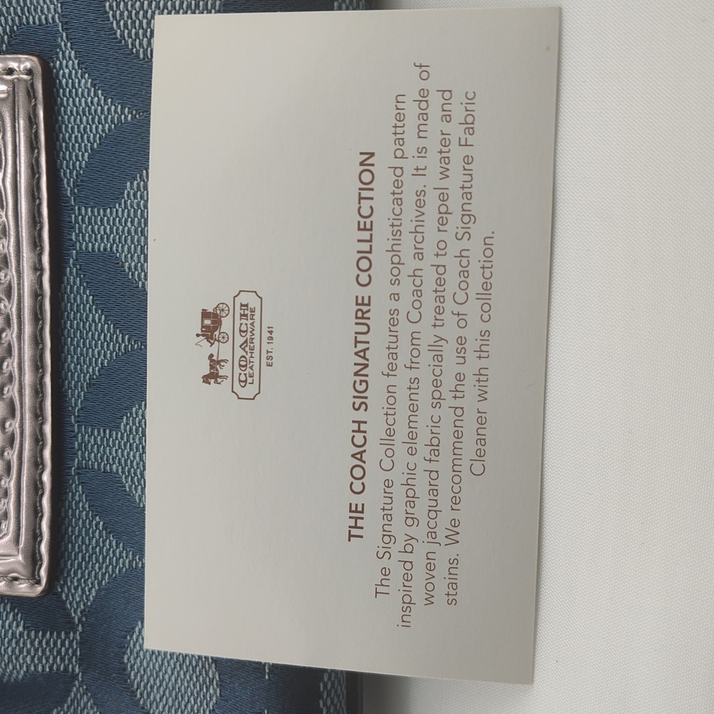 NWT Vintage Coach Poppy Signature Blue Wristlet - Picture 7 of 7
